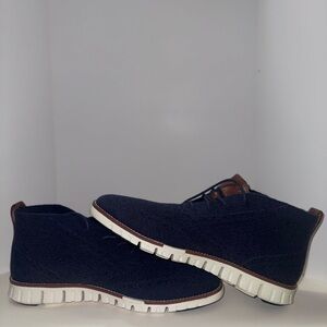 Cole Haan Blue Chukka Boots with Brown Accents